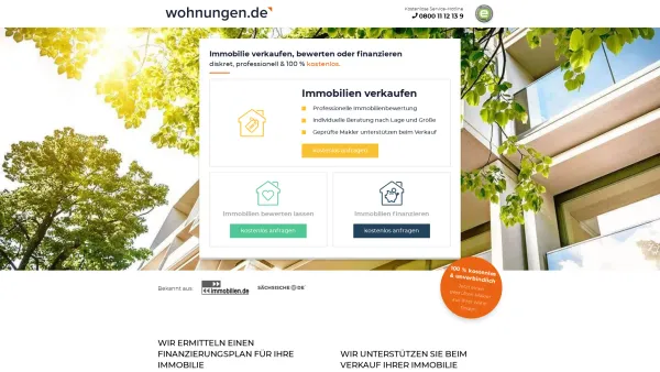 Website Screenshot: Wohnungen.de GmbH - Wohnungen.de – Immobilie verkaufen, bewerten oder finanzieren - Date: 2023-06-20 10:42:34