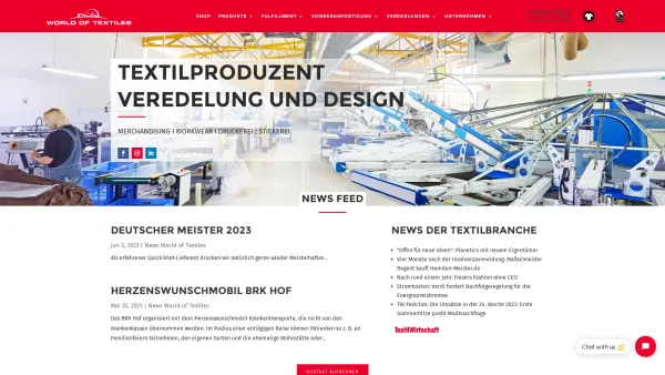 Website Screenshot: World of Textiles Willy Maisel GmbH - Textilproduzent - Textildesign - Textildruckerei und Stickerei - Date: 2023-06-20 10:42:34