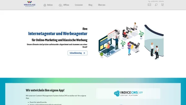 Website Screenshot: Wrocklage GmbH - Internetagentur und Werbeagentur - Wrocklage Werbewerkstatt - Marketing und Werbung - Date: 2023-06-20 10:41:07