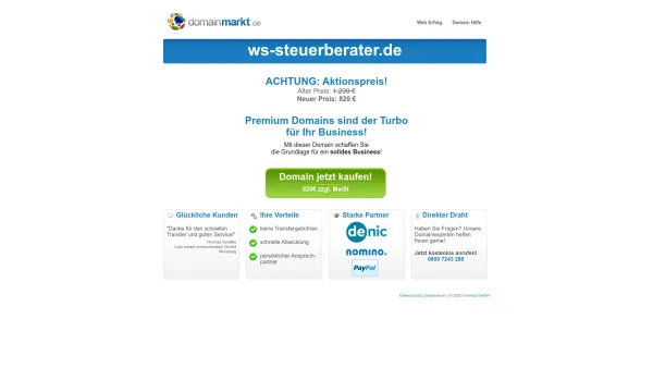 Website Screenshot: Wolfgang Schleicher Diplom-Kaufmann - ws-steuerberater.de jetzt kaufen! - Date: 2023-06-20 10:41:07