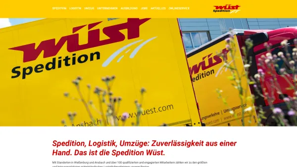Website Screenshot: Spedition Wüst GmbH & Co. KG -  ...zur richtigen  Zeit am richtigen Ort - Home | Spedition Wüst - Lagerung und Logistik - Date: 2023-06-20 10:41:07