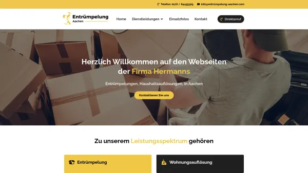 Website Screenshot: Entrümpelung Wohnungsauflösung Aachen - Entrümpelung, Haushaltsauflösung, Hermanns, Aachen - Firma Hermanns - Date: 2023-06-16 10:12:01