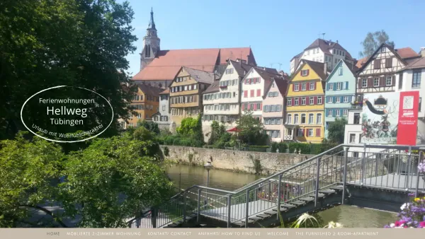 Website Screenshot: Ferienwohnungen Hellweg Übernachtung in Tübingen - Home - Ferienwohnungen Hellweg - Übernachtung in Tübingen - Date: 2023-06-16 10:12:08