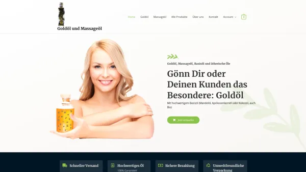 Website Screenshot: Goldöl - Home - Goldöl und Massageöl - Date: 2023-06-16 10:12:26