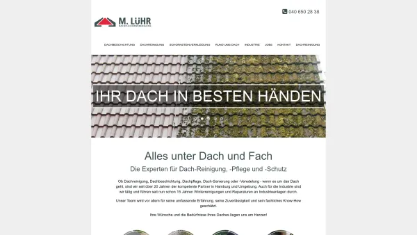 Website Screenshot: M. Lühr -Dachflächenveredelung - Dachflächenveredelung | M. Lühr Dachbeschichtungen - Date: 2023-06-20 10:38:04