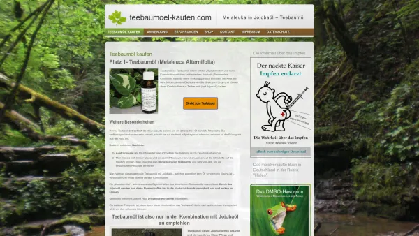 Website Screenshot: Lifestyle - teebaumoel-kaufen.com | Melaleuka in Jojobaöl – Teebaumöl ohne Alkohol - Date: 2023-06-20 10:38:43