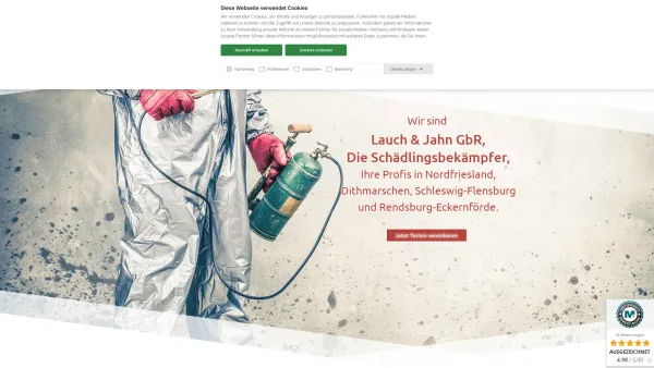 Website Screenshot: Lauch & Jahn GbR, Die Schädlingsbekämpfer - Die Schädlingsbekämpfer Lauch & Jahn GbR in Oldersbek - Date: 2023-06-20 10:40:14