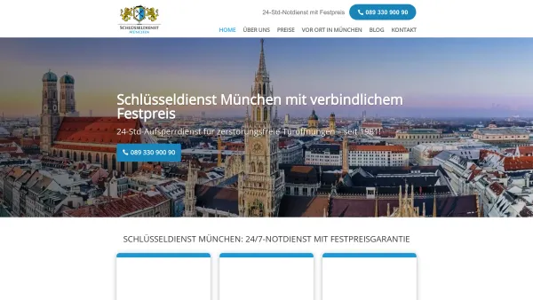 Website Screenshot: Schlüsseldienst München - Schlüsseldienst München mit 40 Jahren Erfahrung & Festpreis ab 55,- € - Date: 2023-06-20 10:42:26