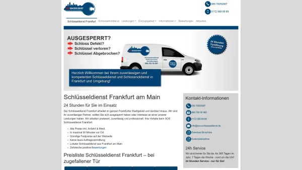 Website Screenshot: SOS Schlüsseldienst Frankfurt - Schlüsseldienst Frankfurt am Main ⚠️ 79€ ⚠️ 069/7805 0987 - Date: 2023-06-20 10:42:28