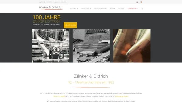 Website Screenshot: Zänker & Dittrich GmbH & Co. KG - Zänker & Dittrich | Metallhalbzeuge - Date: 2023-06-20 10:41:10