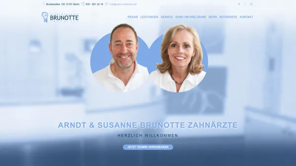 Website Screenshot: Arndt und Susanne Brunotte Zahnarztpraxis - Praxis - Zahnarztpraxis Brunotte, Berlin - Date: 2023-06-20 10:41:10