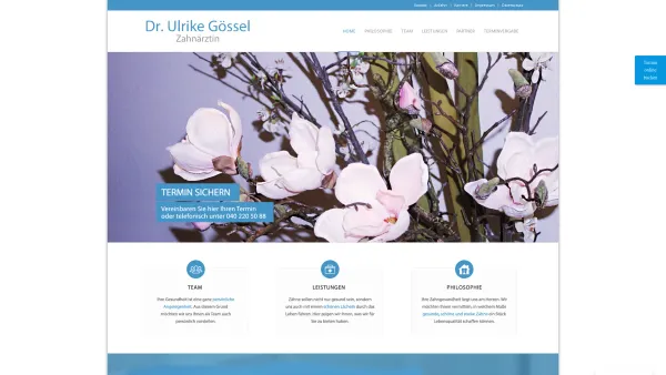 Website Screenshot: Zahnarztpraxis Dr. med. dent. Ulrike Gössel - Home › Zahnaerztin Goessel - Date: 2023-06-20 10:41:10