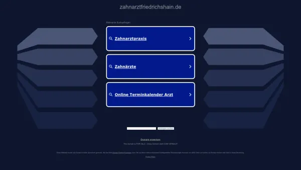 Website Screenshot: Zahnarztpraxis Dr. Walter Effenberger - zahnarztfriedrichshain.de - Diese Website steht zum Verkauf! - Informationen zum Thema zahnarztfriedrichshain. - Date: 2023-06-20 10:41:10