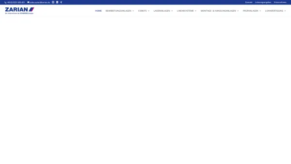 Website Screenshot: ZARIAN Bewegungssysteme GmbH -  Komplettlösungen in  der Automatisierungs- und Steuerungstechnik - ZARIAN | Automatisierungstechnik und Sondermaschinenbau - Date: 2023-06-20 10:41:10