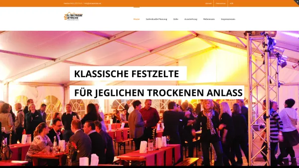 Website Screenshot: Zeltebetriebe Dietrichs Ltd. - Home - Zeltbetriebe Dietrichs - Zeltverleih Bremen, Festzelt, Pagoden, Lagerzelt - Date: 2023-06-20 10:41:10