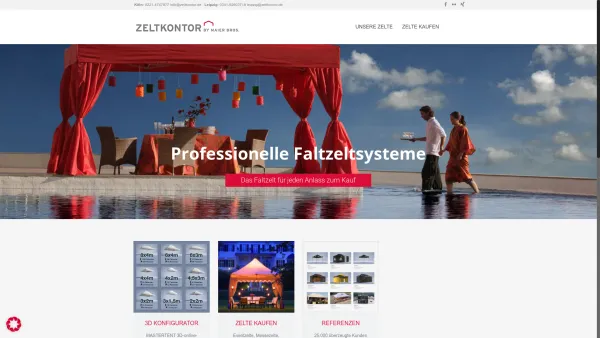 Website Screenshot: ZELTKONTOR by Maier Bros. GmbH - Verkauf von professionell hochwertigen mobilen Faltzelten - Date: 2023-06-20 10:41:10