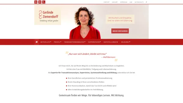 Website Screenshot: Ziemendorf GmbH -  Kunststoffverarbeitung mit Präzision - Gerlinde Ziemendorff – Transaktionsanalyse · Supervision · Bildung - Date: 2023-06-20 10:41:10