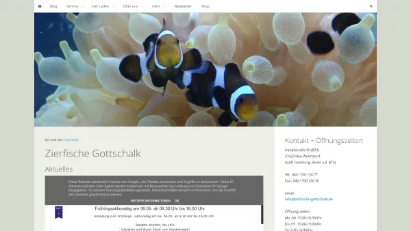Website Screenshot: Aquaristik Gottschalk Süßwasser, Meeresaquaristik & Terraristik - Zierfische Gottschalk - Aquaristik für HH und Umgebung - Date: 2023-06-20 10:41:10
