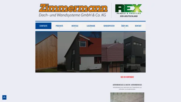 Website Screenshot: Zimmermann Dach und Wandsysteme GmbH & Co. KG - Trapezbleche Alu Aluminium Biberschwanzplatten Sandwichplatten Isopaneele - Date: 2023-06-20 10:42:36
