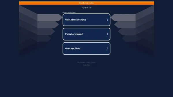 Website Screenshot: ZIPACK direct Handels GmbH -  Der freundliche  Fleischereibedarf mit Service! - zipack.de - Date: 2023-06-20 10:41:13