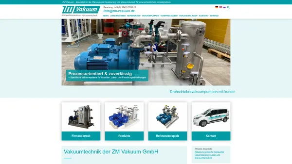 Website Screenshot: ZM-Equipment GmbH - ZM Vakuum – Vakuumtechnik, Vakuumpumpen & Vakuumanlagen - Date: 2023-06-20 10:41:13