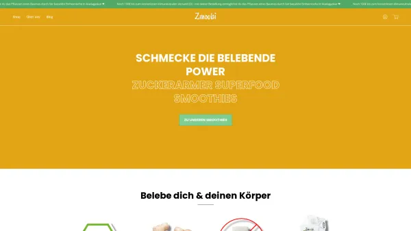Website Screenshot: Zmoobi GmbH - Schmecke die belebende Power zuckerarmer Superfood Smoothies – ZMOOBI - Superfood Power Smoothies - Date: 2023-06-20 10:41:13