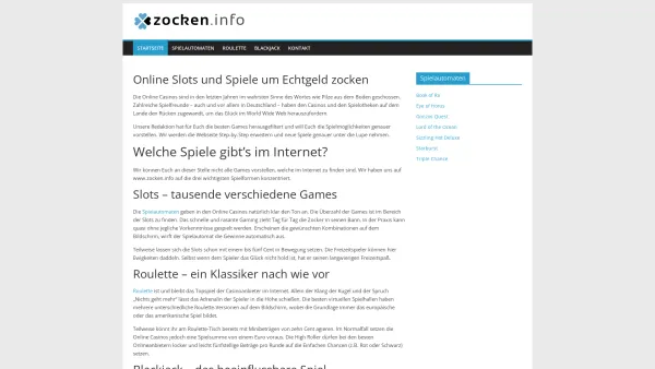 Website Screenshot: zocken.info - Zocken.info: Alle Informationen zu den Online Casino Games im Überblick! - Date: 2023-06-20 10:42:36