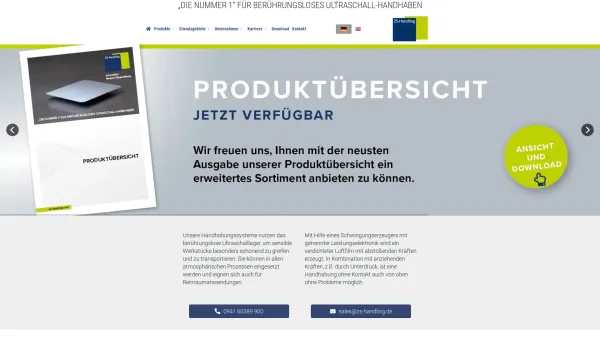 Website Screenshot: Zimmermann & Schilp Handhabungstechnik GmbH - zs-handling / Handhabungstechnik / Ultraschalllager - Date: 2023-06-20 10:41:13
