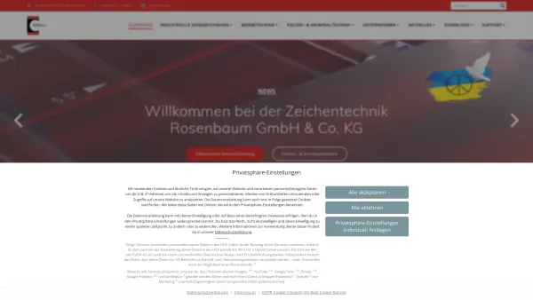 Website Screenshot: Herbert Rosenbaum Zeichentechnik -  Industriekennzeichnung - Vermessung - Polizeitechnik - Zeichentechnik Rosenbaum GmbH & Co. KG - Industrielle Kennzeichnung - Date: 2023-06-20 10:41:13