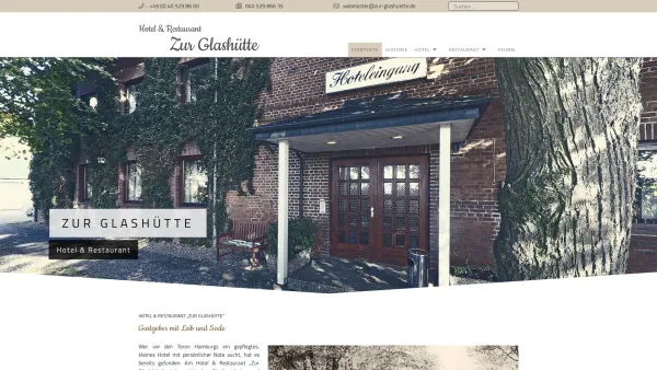Website Screenshot: Hotel Zur Glashütte Egon und Marlis Stubbe - Startseite - Hotel und Restaurant - Date: 2023-06-20 10:41:13
