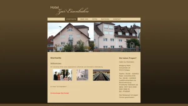 Website Screenshot: Hotel Zur Eisenbahn - ​Hotel Zur Eisenbahn in Rodgau - Date: 2023-06-20 10:41:13