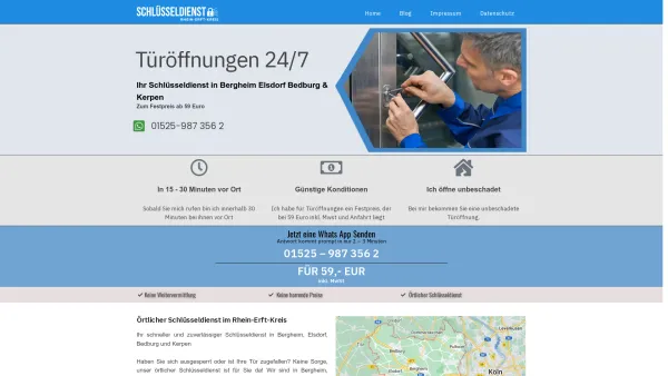 Website Screenshot: Schlüsseldienst Erft TAN - Örtlicher Schlüsseldienst 24 Std. Rhein-Erft| Fix Preis ab 59 € - Date: 2023-06-20 10:41:36