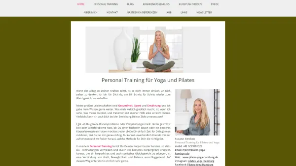 Website Screenshot: Susann Gercken Personal Training c/o Naturheilzentrum Rotherbaum - Online Yoga & Pilates Personal Trainer Susann Gercken Hamburg - Date: 2023-06-20 10:42:36