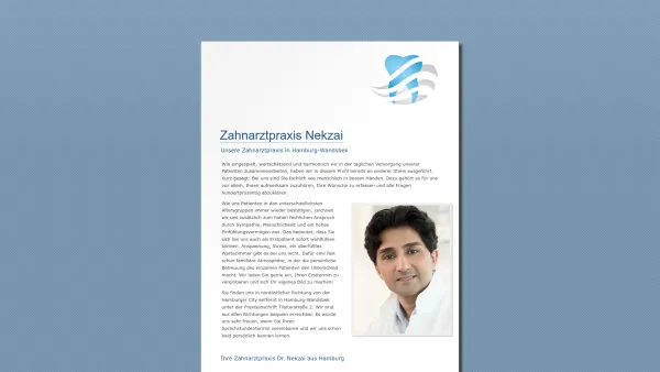 Website Screenshot: Zahnarztpraxis M. Mattin Nekzai - Zahnarztpraxis Nekzai - Date: 2023-06-20 10:41:13