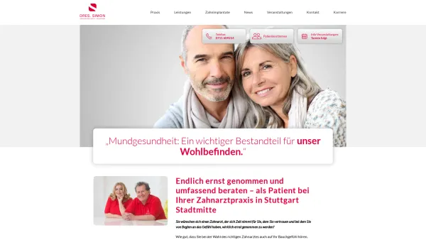 Website Screenshot: Implantat-Zentrum und Zahnarztpraxis Dres. Simon Stuttgart - Zahnarzt Stuttgart-Stadtmitte | Zahnarztpraxis Dres. Simon - Date: 2023-06-20 10:42:36