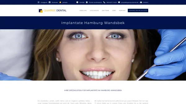 Website Screenshot: Zentrum fuer Zahnimplantate in Hamburg - Quarree Dental | Implantate für Hamburg und Wandsbek | Zahnarzt Hamburg Wandsbek - Date: 2023-06-20 10:41:13