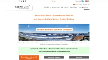 Website Screenshot: Kapitel Zwei. Deutsch-Sprachschule Berlin - Sprachschule Berlin Deutschkurs Berlin Deutsch lernen Berlin telc - Date: 2023-06-20 10:41:28