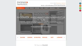 Website Screenshot: PHOENIX24 Waschmaschinen Reparatur Berlin - Waschmaschinen Reparatur Berlin: 9,- € Anfahrt - Testsieger Phoenix24 - Date: 2023-06-20 10:41:33