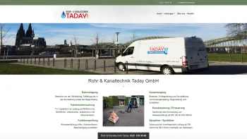 Website Screenshot: Abfluss-/Rohrreinigung TADAY -  Notdienst  Tag + Nacht auch Sonn- u. Feiertags - Rohr und Kanaltechnik Taday GmbH - Date: 2023-06-16 10:10:47