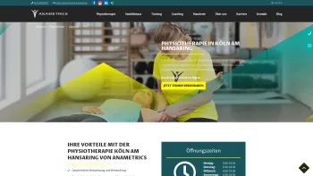 Website Screenshot: ANAMETRICS Physiotherapie Köln am Hansaring - Physiotherapie Köln am Hansaring | ANAMETRICS - Date: 2023-06-20 10:41:45