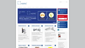 Website Screenshot: ASSTEC GmbH & Co. KG - Kistenhubgerät Materialflussplanung Prüfarbeitsplatz Teleskophubsäule Bodenroller - Date: 2023-06-20 10:41:48
