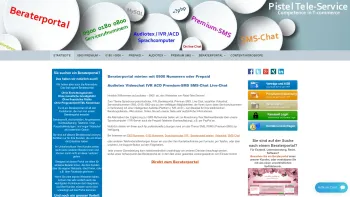 Website Screenshot: Pistel Tele-Service - Beraterportal mieten - 0900 - Prepaid - SMS - Online-Chat - Date: 2023-06-16 10:11:03