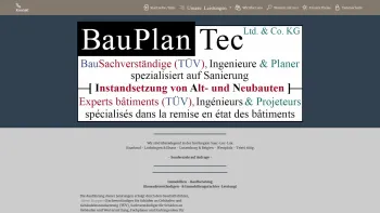 Website Screenshot: BauPlanTec BauSachverständige TÜV , Ingenieure & Planer - Immobiliengutachter Bausachverständiger(TÜV) Immobiliensachverständiger Hausgutachter Immobilienkaufberatung Saarland Gutachter Hauskauf Sachverständiger Saarbruecken Immobilienkauf Hausinspektor Hausgutachter Hauskauf-Beratung Gebäude-Sachverständiger Lu - Date: 2023-06-20 10:41:51