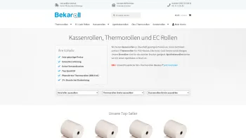Website Screenshot: Bekaroll Kassenrollen-Versand - Kassenrollen und Thermorollen sehr günstig und versandkostenfrei - Date: 2023-06-16 10:11:16