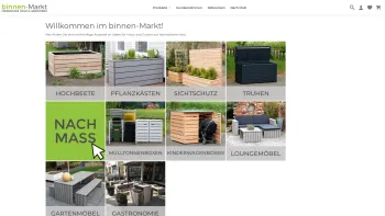 Website Screenshot: binnen-Markt - binnen-Markt - Loungemöbel, Gartenmöbel, Pflanzkasten, Sichtschutz, Hochbeet, Mülltonnenbox - Made in Germany - Date: 2023-06-16 10:11:20