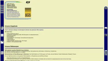 Website Screenshot: ELEKTRO-DUO Elektroinstallations- und Antennenbau GmbH - Elektro-DUO - Date: 2023-06-16 10:11:58