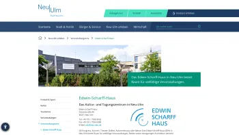 Website Screenshot: Edwin-Scharff-Haus -  Kongreß- und Tagungszentrum - Edwin-Scharff-Haus - Stadt Neu-Ulm - Date: 2023-06-16 10:12:02