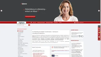 Website Screenshot: eSphere.de - Online Marketing Schulungen | Marketing Seminare buchen bei eSphere.de Startseite - Date: 2023-06-16 10:12:02