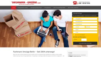 Website Screenshot: Fachmann Umzüge GmbH Umzugsunternehmen Berlin - Umzug in Berlin und ganz Europa. Fachmann Umzüge. - Date: 2023-06-20 10:41:59