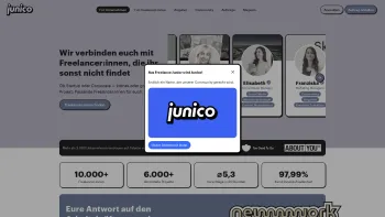 Website Screenshot: freelance junior Als Student Freiberufler sein - Freelancer:innen der Gen Y-Z für euer nächstes Projekt finden | Junico - Date: 2023-06-16 10:12:18